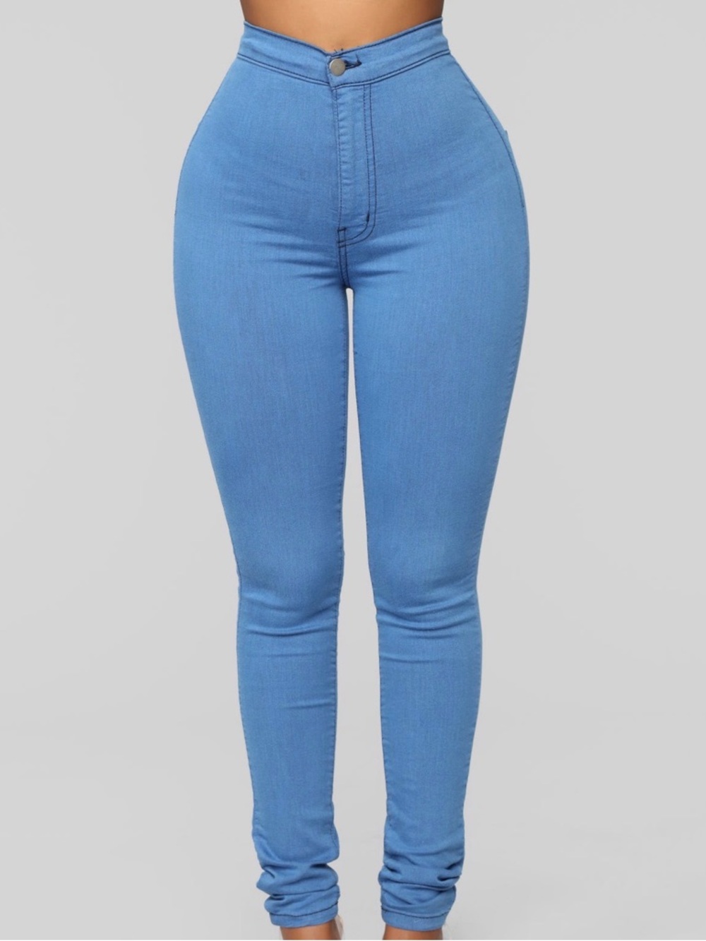 Fashion Nova High-Rise Skinny Jeans in Light Blue